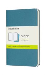 Zestaw 3 zeszytów MOLESKINE Cahier Journals, P, 9x14cm, gładki, 64 strony, brisk blue