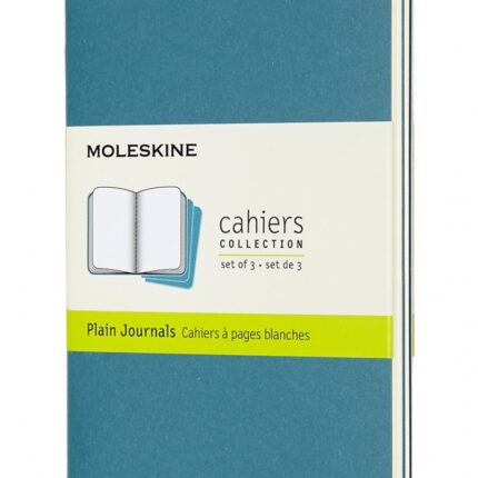 Zestaw 3 zeszytów MOLESKINE Cahier Journals, P, 9x14cm, gładki, 64 strony, brisk blue
