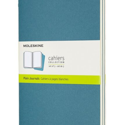 Zestaw 3 zeszytów MOLESKINE Cahier Journals, L, 13x21cm, gładki, 80 stron, brisk blue