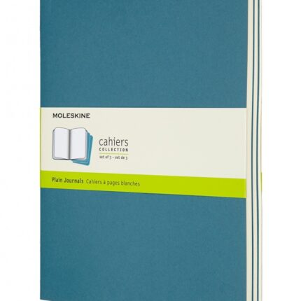 Zestaw 3 zeszytów MOLESKINE Cahier Journals, XL, 19x25cm, gładki, 120 stron, brisk blue