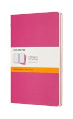 Zestaw 3 zeszytów MOLESKINE Cahier, L, 13x21cm, w linie, 80 stron, kinetic pink