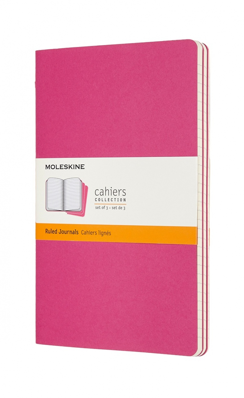 380431-396374-zestaw_3_zeszytow_moleskine_cahier_l_13x21cm-800w Zestaw 3 zeszytów MOLESKINE Cahier, L, 13x21cm, w linie, 80 stron, kinetic pink - obrazek 1