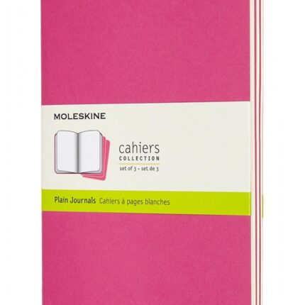 Zestaw 3 zeszytów MOLESKINE Cahier Journals, L, 13x21cm, gładki, 80 stron, kinetic pink