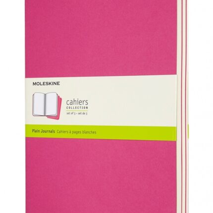 Zestaw 3 zeszytów MOLESKINE Cahier, XL, 19x25cm, gładki, 120 stron, kinetic pink