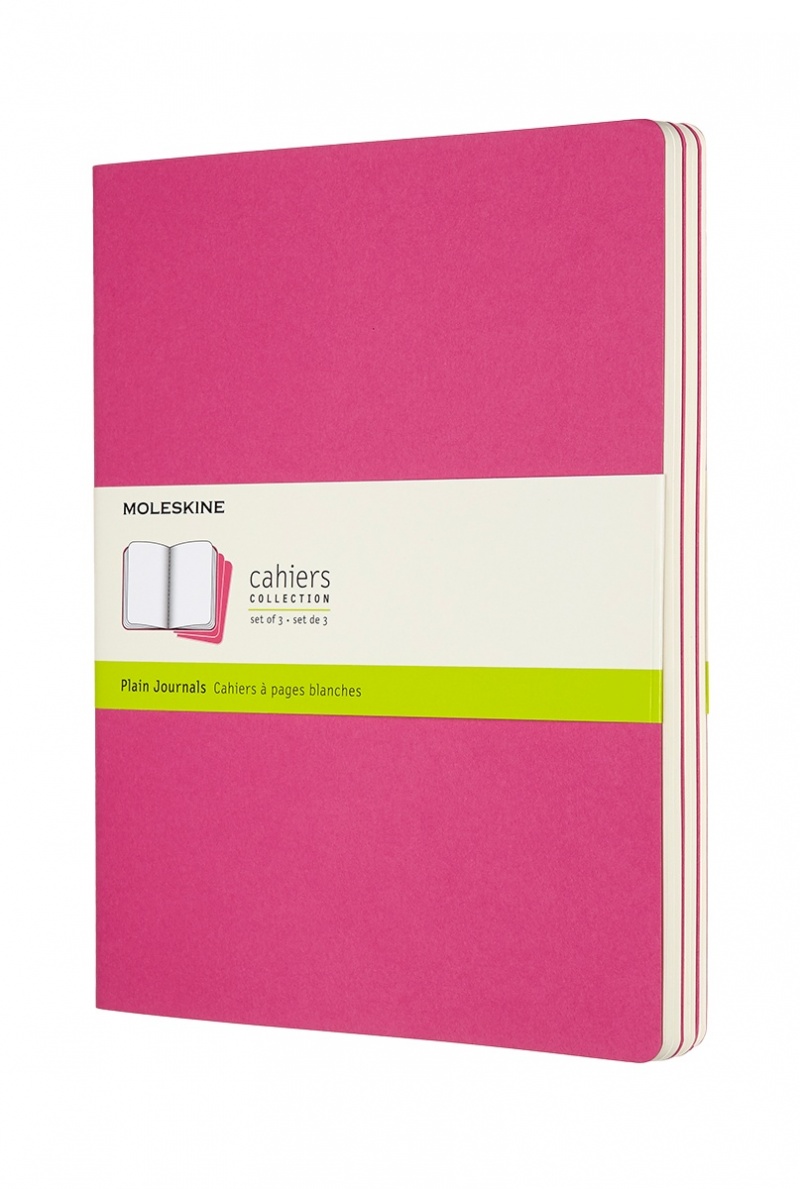 380446-396376-zestaw_3_zeszytow_moleskine_cahier_xl_19x25c-800w Zestaw 3 zeszytów MOLESKINE Cahier, XL, 19x25cm, gładki, 120 stron, kinetic pink - obrazek 1