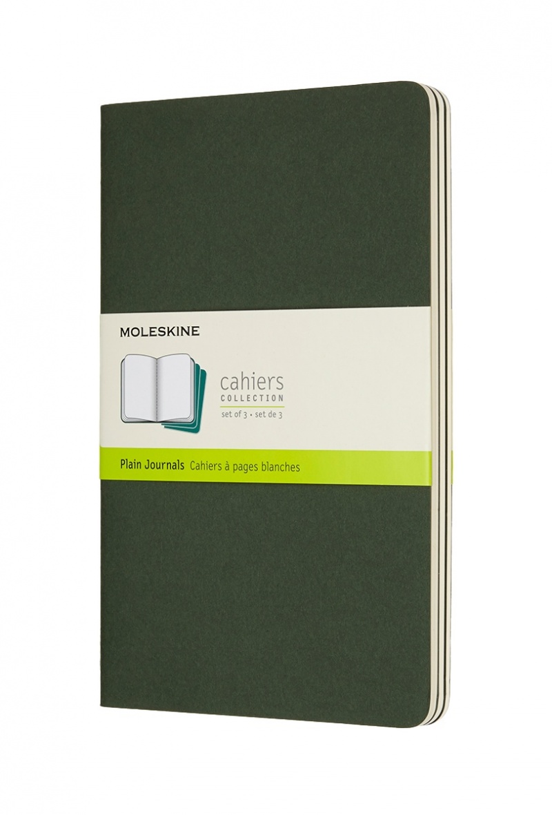 380554-396371-zestaw_3_zeszytow_moleskine_cahier_l_13x21cm-800w-1 Zestaw 3 zeszytów MOLESKINE Cahier, L, 13x21cm, gładki, 80 stron, myrtle green - obrazek 1