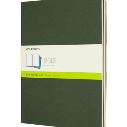 Zestaw 3 zeszytów MOLESKINE Cahier, XL, 19x25cm, gładki, 120 stron, myrtle green