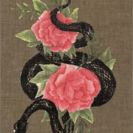 Zestaw KAWECO X MOLESKINE 2025, notes Snake Roses, L, 13x21cm, w linie + długopis, w pudełku