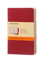 Zestaw 3 zeszytów MOLESKINE Cahier, P, 9x14cm, w linie, 64 stron, cranberry red
