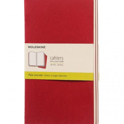 Zestaw 3 zeszytów MOLESKINE Cahier Journals, L, 13x21cm, gładki, 80 stron, cranberry red