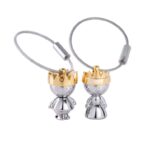 Brelok TROIKA Little King & Little Queen, chromowany metal