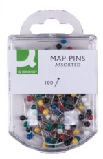 Szpilki Q-CONNECT, 4x20mm, w plastikowym pudełku, 100 szt., mix kolorów