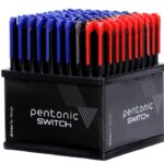 Display długopisów PENTONIC Switch, śr. kulki 0,7 mm, gr. linii 0,3 mm, 100 szt., mix kolorów