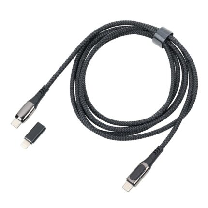 Kabel ładujący TROIKA Speedy XL, 2m, przejściówka USC-C na lightning, czarny