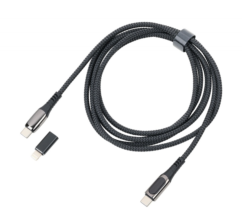 383638-399495-kabel_ladujacy_troika_speedy_xl_2m_przejscio-800w-1 Kabel ładujący TROIKA Speedy XL, 2m, przejściówka USC-C na lightning, czarny - obrazek 1