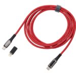Kabel ładujący TROIKA Speedy XL, 2m, przejściówka USC-C na lightning, czerwony
