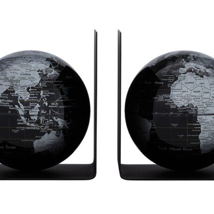 Zestaw globusów TROIKA Bookglobe, śr. 13cm, 2 szt., czarno-srebrny