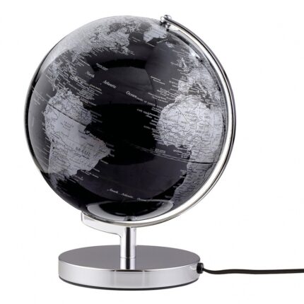Globus TROIKA Terra Light, śr. 25cm, metalowa podstawa, czarno-srebrny