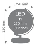 Globus TROIKA Terra Light, śr. 25cm, metalowa podstawa, czarno-srebrny - obrazek 3