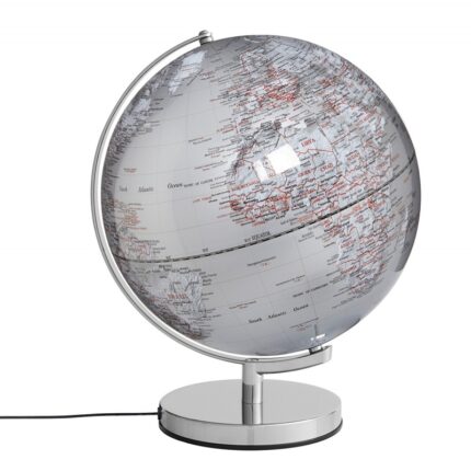 Globus podświetlany TROIKA Stellar Light, śr. 30cm, metalowa podstawa, srebrny