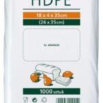Torebki spożywcze SARANTIS, HDPE, 18x4x35cm, 1000 szt., transparentne