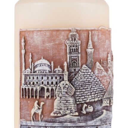 Świeca słupek DONAU HOME Africa Travel, 80x150mm, kremowy