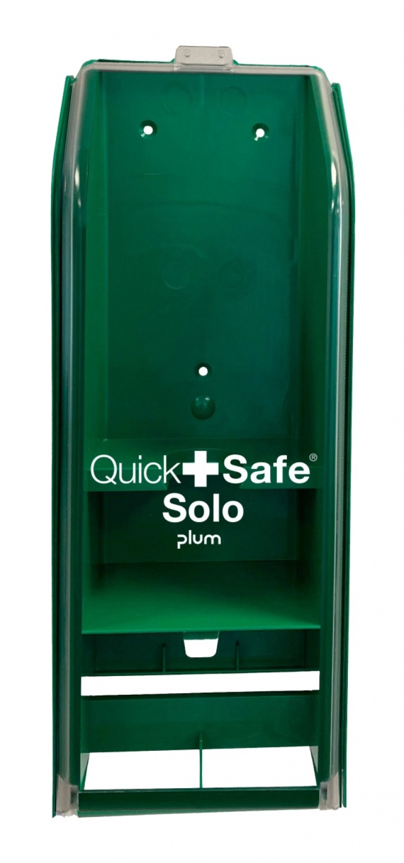 385297-400722-dozownik_plum_quicksafe_solo_pusty_do_montaz-800w-1 Stacja PLUM QuickSafe Solo, pusta, do montażu na ścianie, zielona - obrazek 1