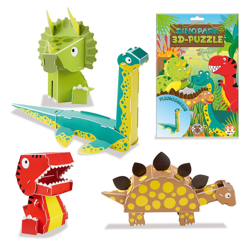 386563-401379-3d_puzzle_trendhaus_animals_park_dinozaurow_-800w 3D puzzle TRENDHAUS Animals, park dinozaurów, mix kolorów (opakowanie 12 szt.) - obrazek 1