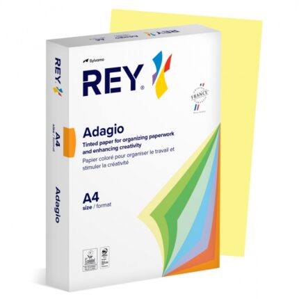Papier ksero REY ADAGIO, A4, 160gsm, 49 żółty kanarkowy pastel *RYADA160X471 R100, 250 ark. (pakiet 5 opakowań)