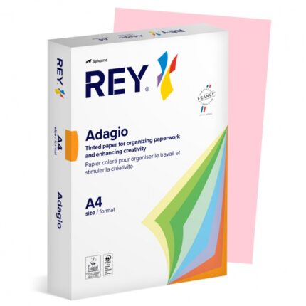 Papier ksero REY ADAGIO, A4, 160gsm, 89 różowy pastel *RYADA160X475 R100, 250 ark. (pakiet 5 opakowań)