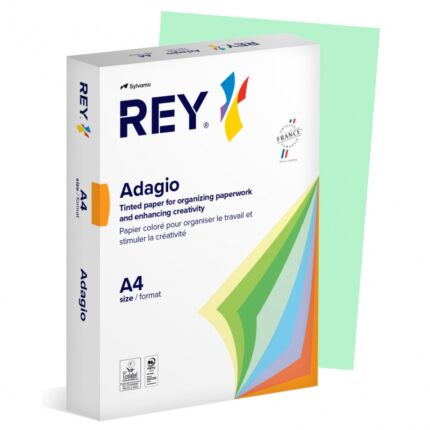 Papier ksero REY ADAGIO, A4, 160gsm, 09 zielony pastel *RYADA160X478 R100, 250 ark. (pakiet 5 opakowań)