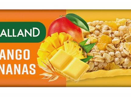 Baton zbożowy BAKALLAND, mango i ananas, 40g (opakowanie 25 szt.)