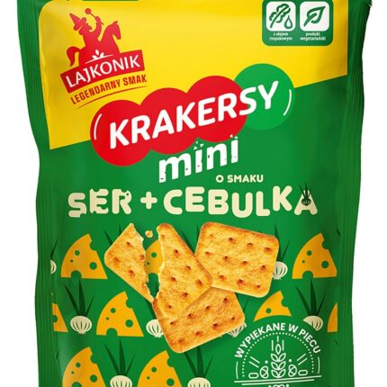 Krakersy mini LAJKONIK, ser i cebula, 100g (opakowanie 14 szt.)