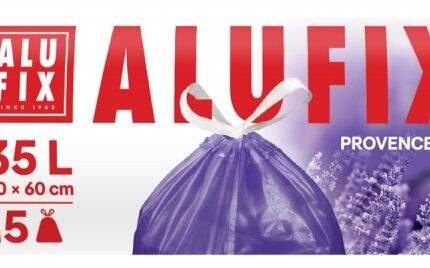 Worki na śmieci ALUFIX, lawendowe, HDPE, 35l, 15 szt., fioletowe