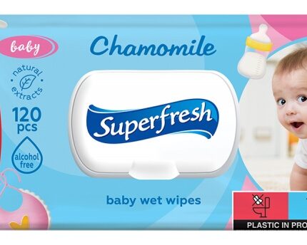 Chusteczki nawilżane dla dzieci SUPERFRESH, z klapką, 120 szt.
