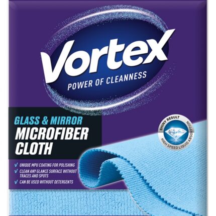 Ściereczka z mikrofibry VORTEX, do szkła i luster, niebieska