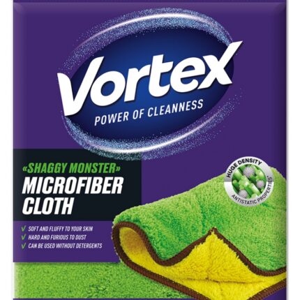 Ściereczka z mikrofibry VORTEX Shaggy Monster, zielono-żółta