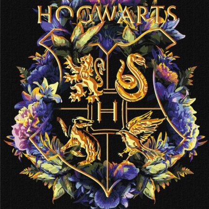 Malowanie po numerach IDEYKA, 30x40cm, metallic, Harry Potter - Herb Hogwartu, 1 szt.