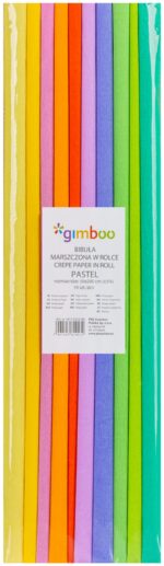 Bibuła marszczona GIMBOO Pastel, w rolce, 50x200cm, 10 szt., mix kolorów - obrazek 2