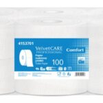 Papier toaletowy celulozowy VELVET Professional Jumbo, 2-warstwowy, 500 listków, 100m, 12szt., biały
