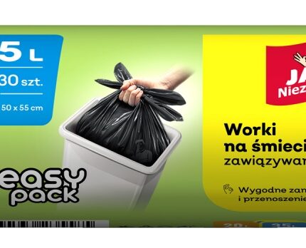 Worki na śmieci JAN NIEZBĘDNY HD Easy-Pack, 35l, 30szt., czarne