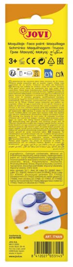 Farby do malowania twarzy JOVI Animal, 3x8ml, z pędzelkiem i gąbką, mix kolorów - obrazek 2