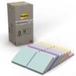 Karteczki samoprzylepne POST-IT® Recycled Notes, 76x76mm, 16x100 kart., pastelowe mix