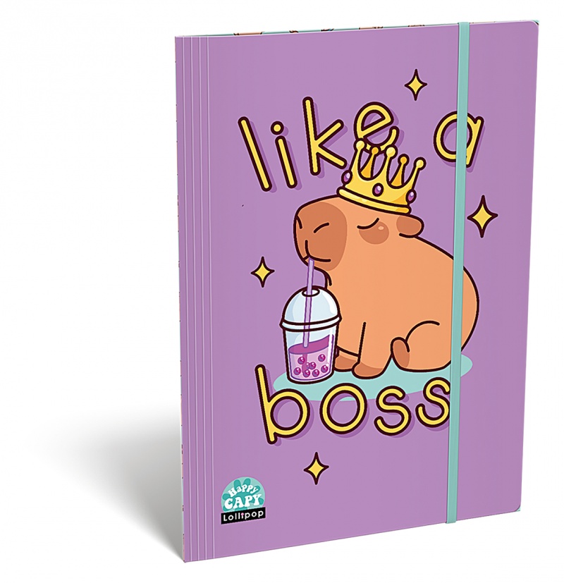 394508-407413-teczka_z_gumka_ico_lizzy_lollipop_capybara_a-800w Teczka z gumką ICO Lizzy Lollipop Capybara, A4, mix kolorów - obrazek 1