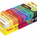 Zestaw plasteliny JOVI, 10x50g, 8 kolorów basic + 2 świecące w ciemności, mix kolorów