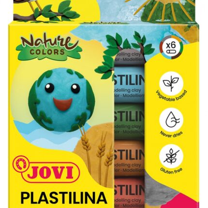 Zestaw plasteliny JOVI, 6x15g, kolory natury, mix kolorów