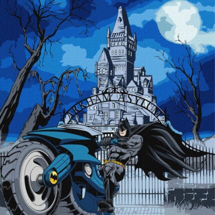 Malowanie po numerach IDEYKA, 40x50 cm, metallic, Batman: Batcycle, 1 szt.