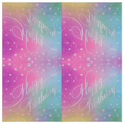 Serwetki papierowe PARTY GO Happy Birthday, 33x33cm, 10 szt., mix kolorów (opakowanie 12 szt.)