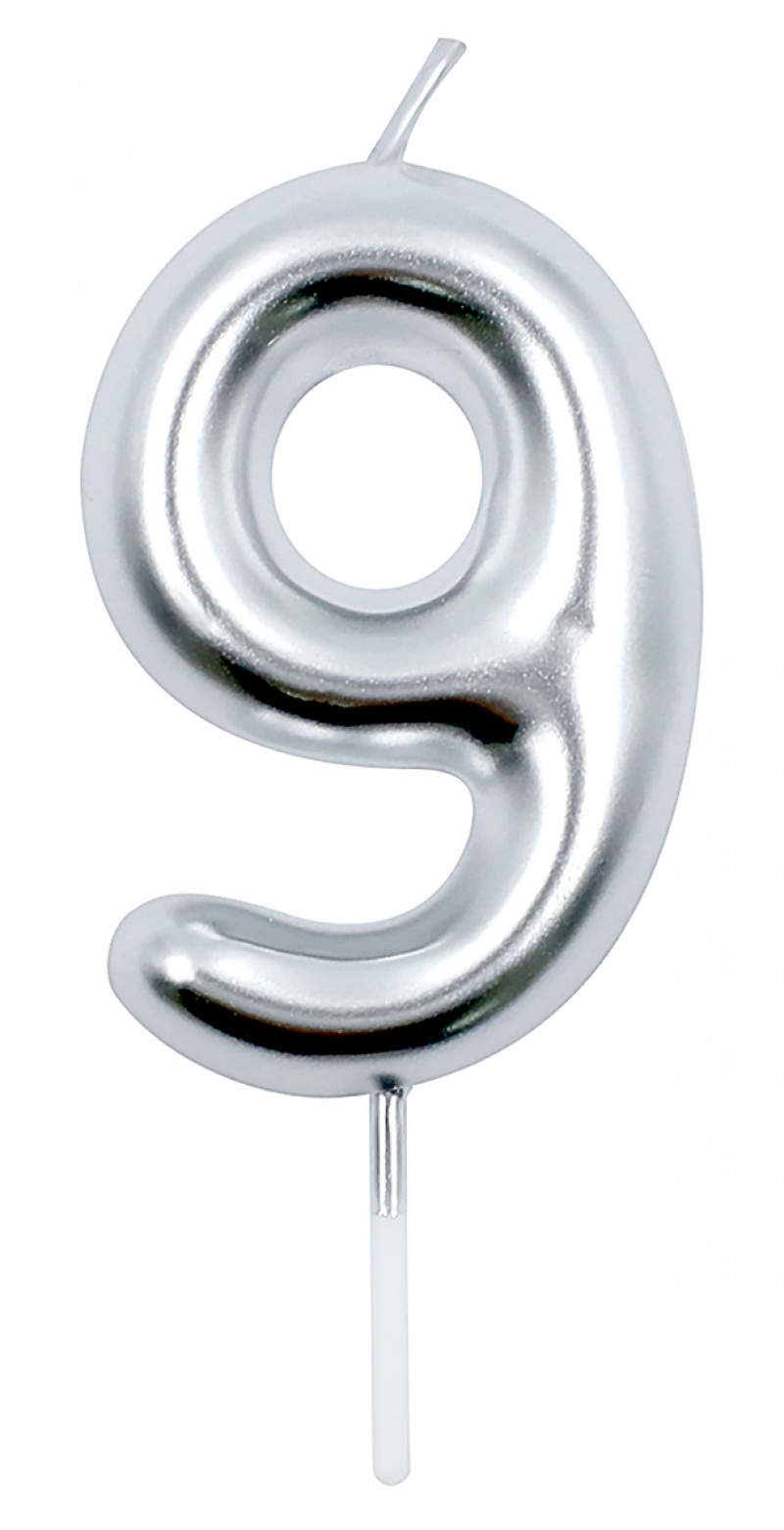 395475-407542-swieczka_party_go_cyfra_9_6cm_srebrna-800w Świeczka PARTY GO, cyfra 9, 6cm, srebrna (opakowanie 24 szt.) - obrazek 1