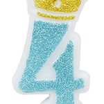 Świeczka PARTY GO, cyfra 4, 6,8cm, niebieska (opakowanie 12 szt.)